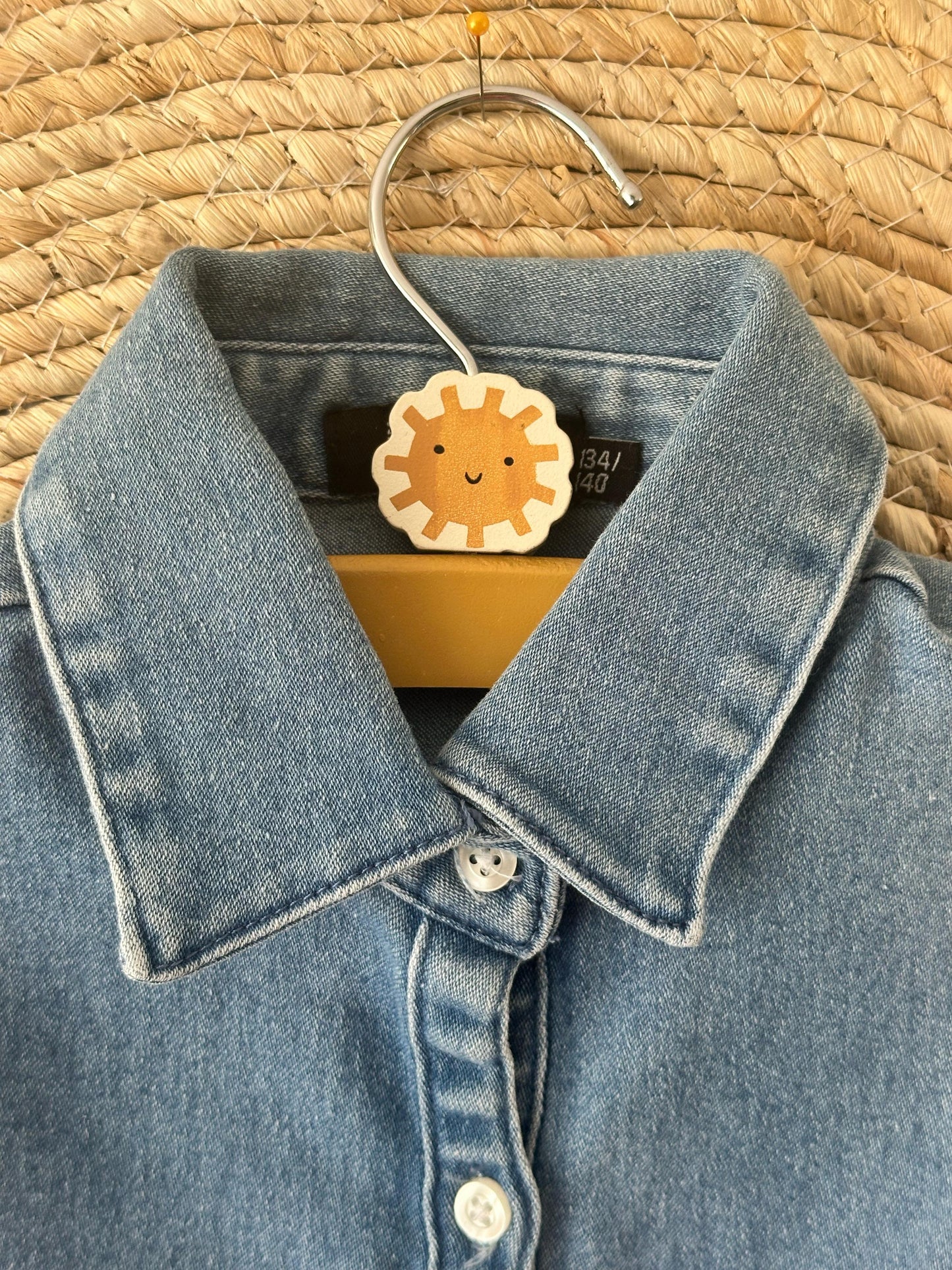 Hello Loomi Denim Shirt Collar Bib