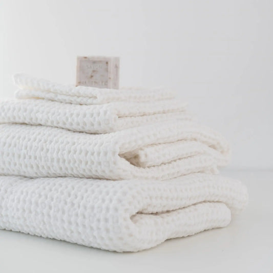 Honeycomb Waffle Towel - White