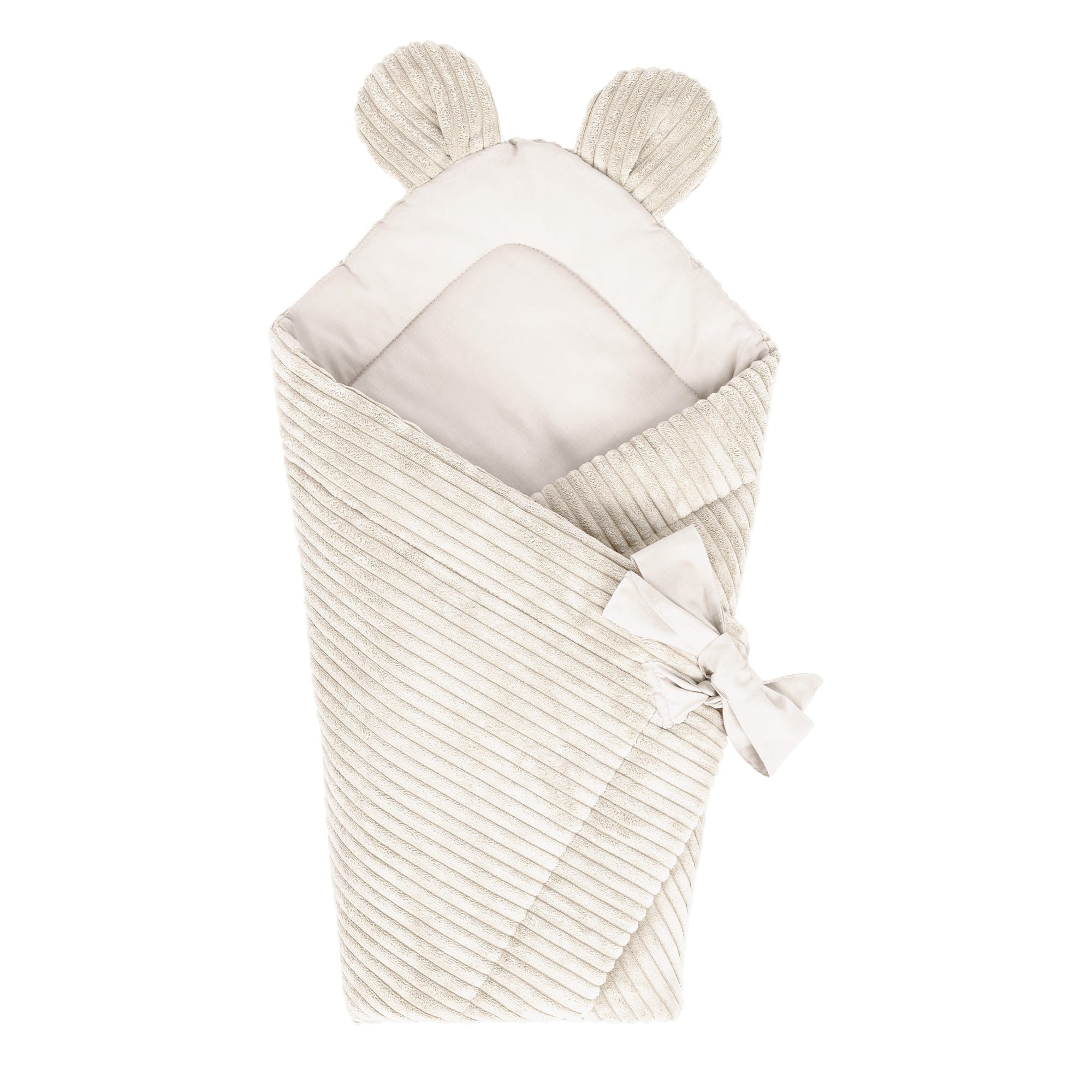 HelloLoomi soft ecru baby swaddle wrap for sleeping and cuddling