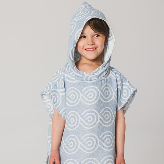 Bamboo Kids Bath Poncho - Light Blue