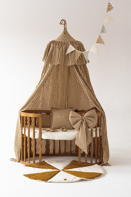 Cotton Canopy - Olive Stripes