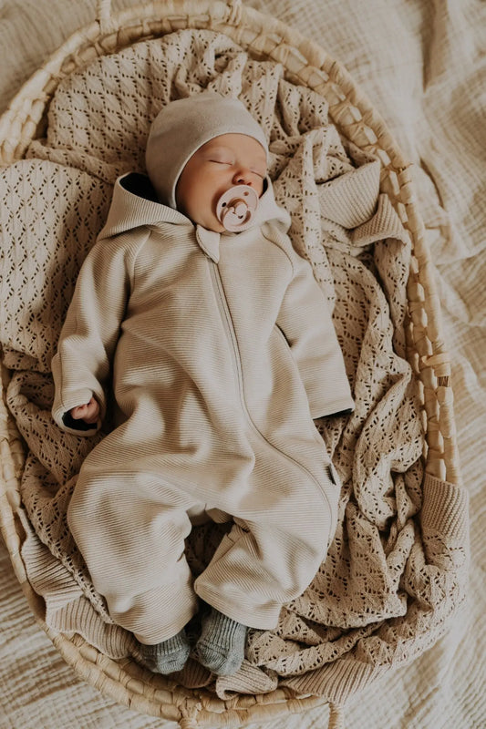 Merino wool baby romper MILO - Beige