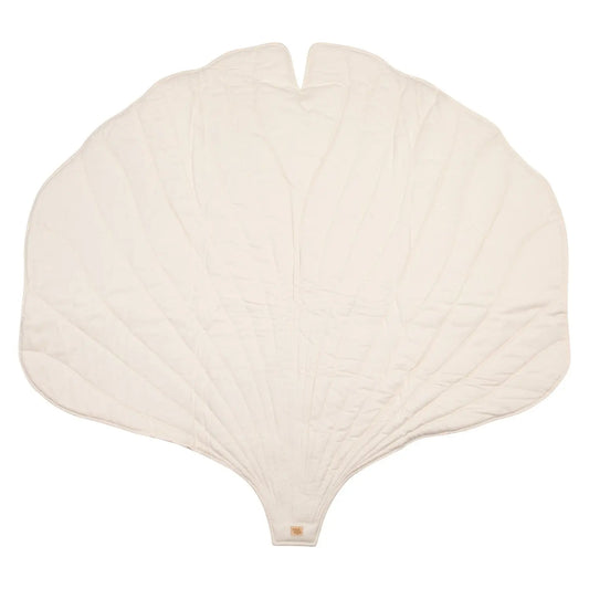 Organic Cotton and Velvet Ginkgo Leaf Playmat - Cream