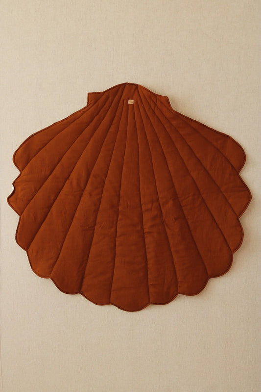 Organic Cotton and Linen Shell Playmat - Caramel