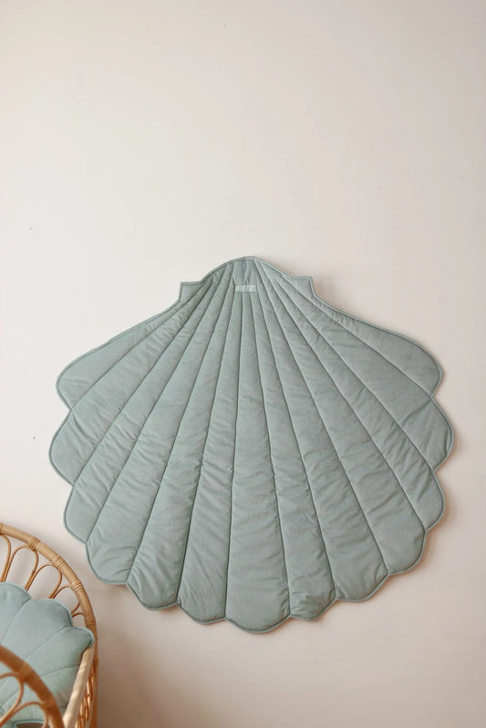 Organic Cotton and Velvet Shell Playmat - Mint