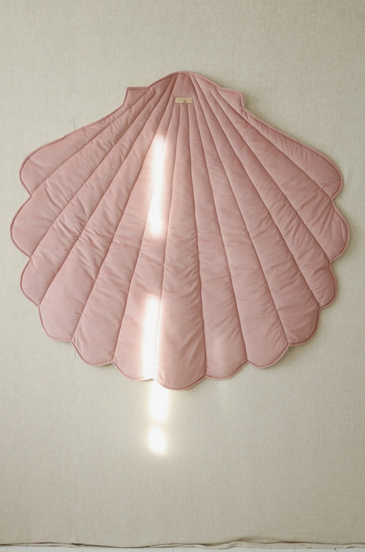 Organic Cotton and Velvet Shell Playmat - Powder Pink