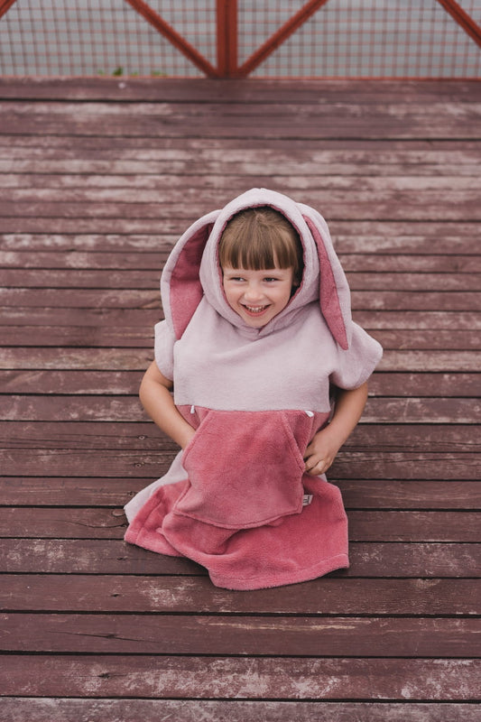 Surfbunny Kids Bath Poncho - Pink