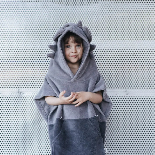 Surfdragon Kids Bath Poncho - Grey
