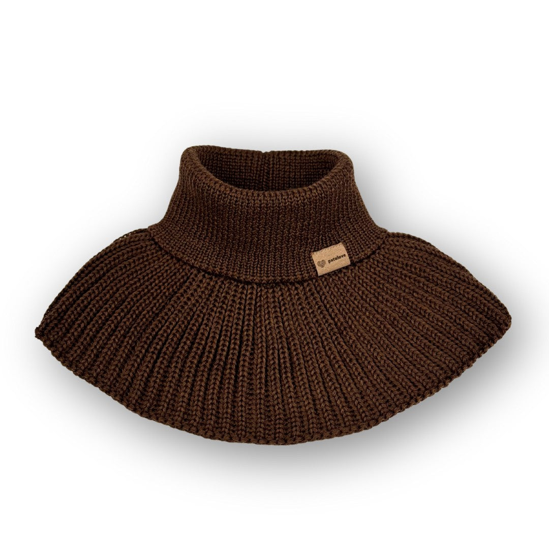 Winter Merino Wool Tube Scarf for Kids - Toffee