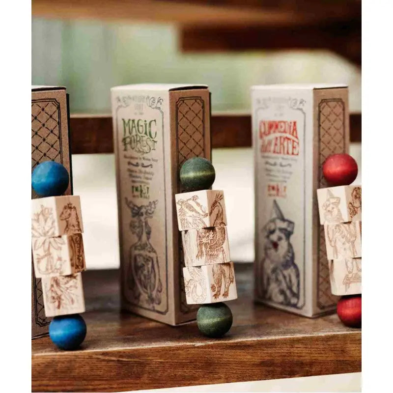 Commedia Dell'Arte Wooden Spinning Puzzle - Colorful