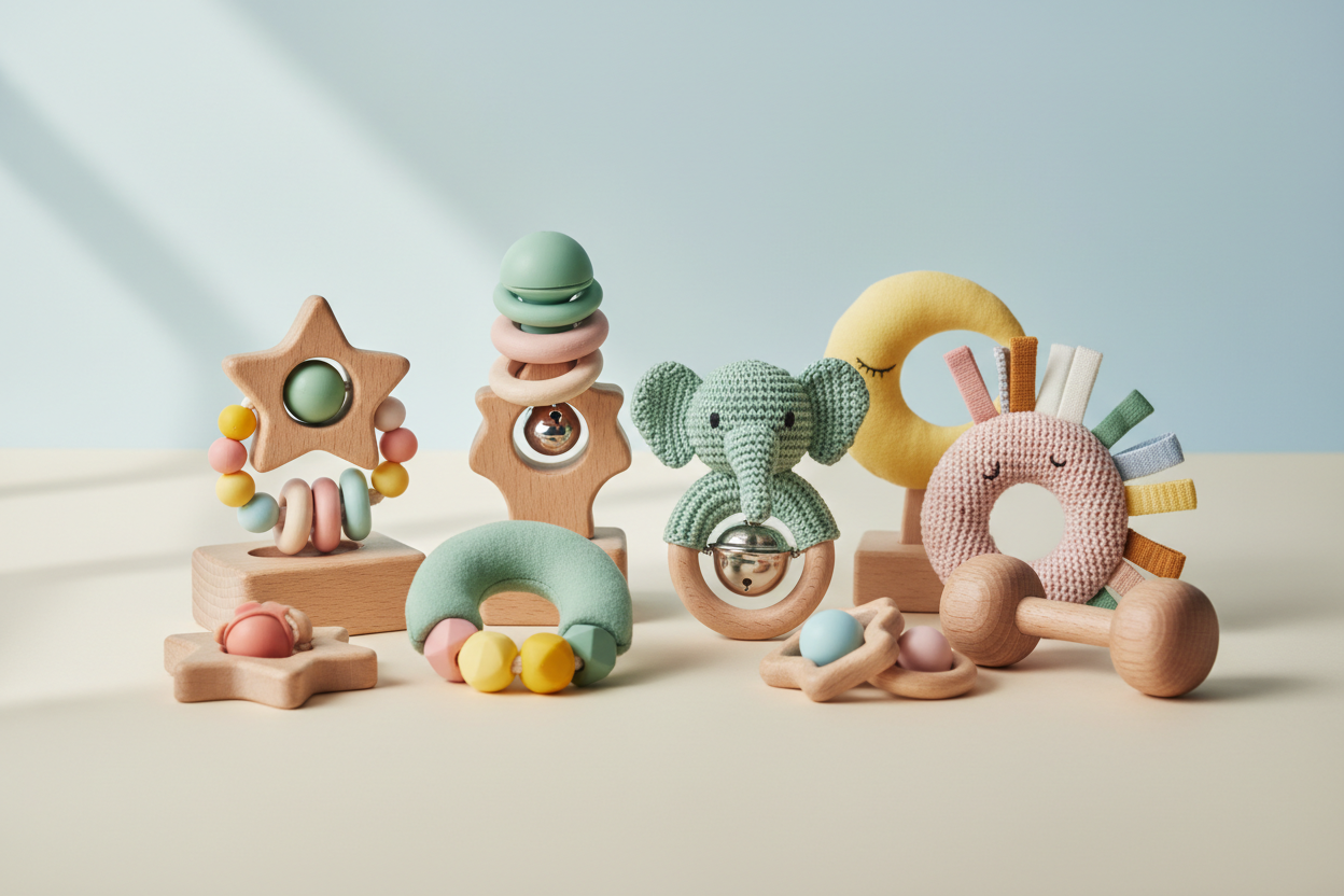 Wooden Rattles - HelloLoomi