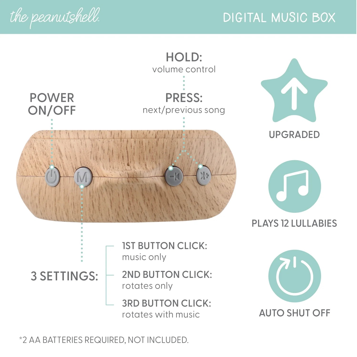 Wildflower Baby Musical Wooden Crib Mobile