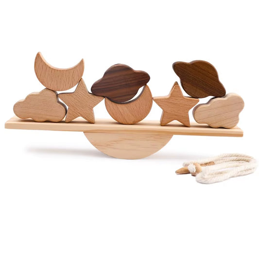 Baby Wooden Balance Board Threading Toys Cartoon Animal Stacking Blocks Cognition Development Montessori Educational Baby Toy