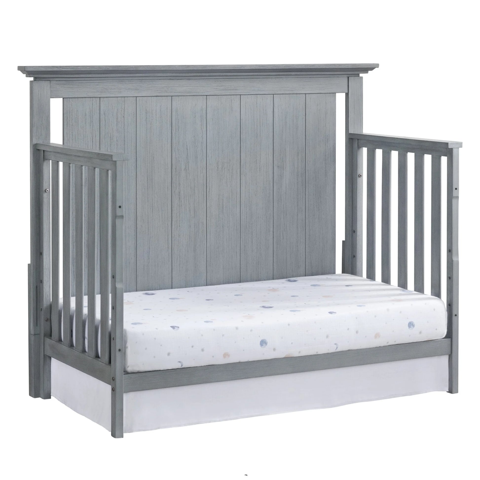 Langston 4-In-1 Convertible Crib, Graphite Gray, Wooden Crib