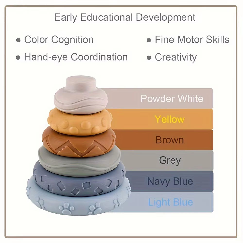 Baby Montessori Sensory Intellectual Development Set, Developing Fine Motor Skills, Koala Stacking Tower Learning Toys