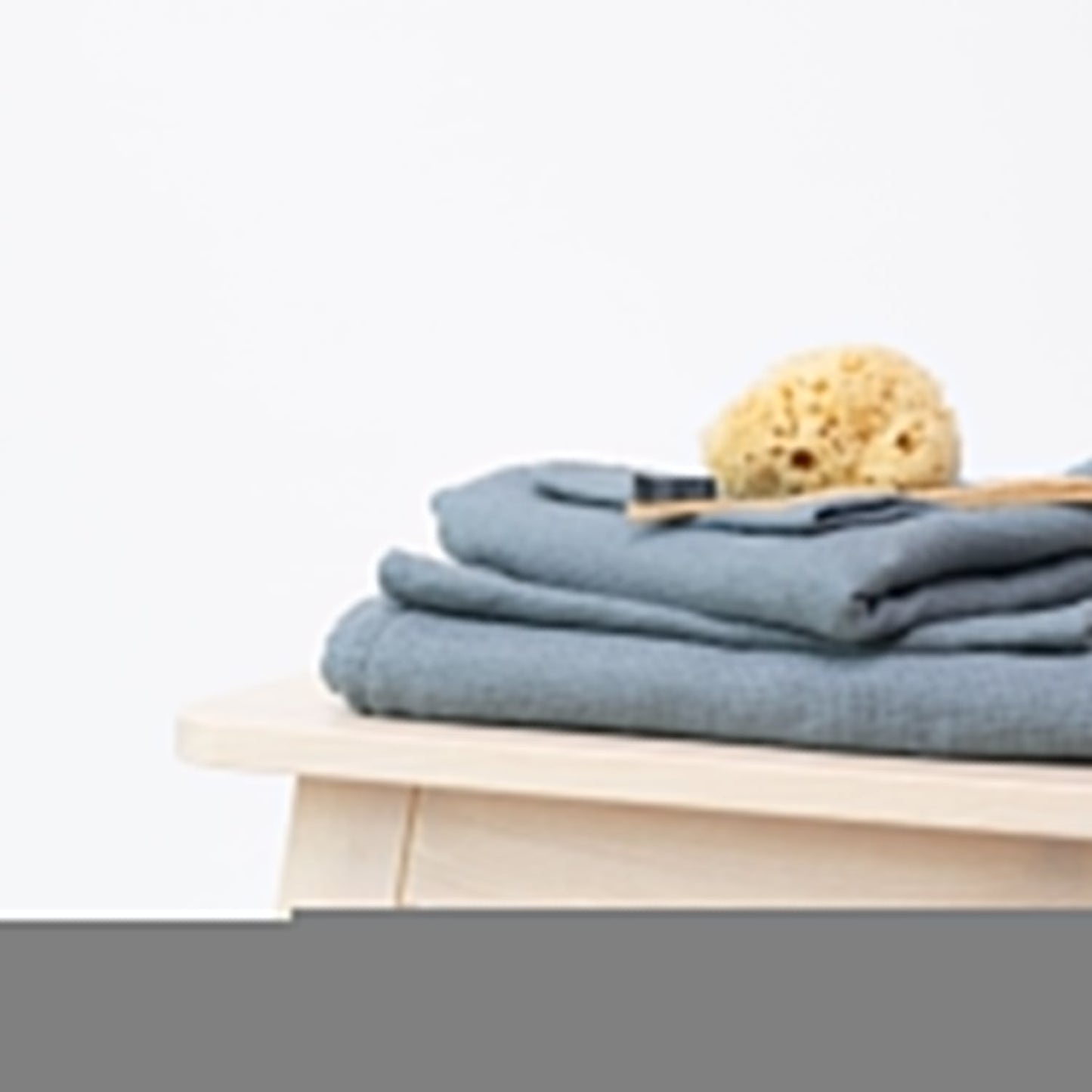 Honeycomb Fine Waffle Towel - Blue Fog