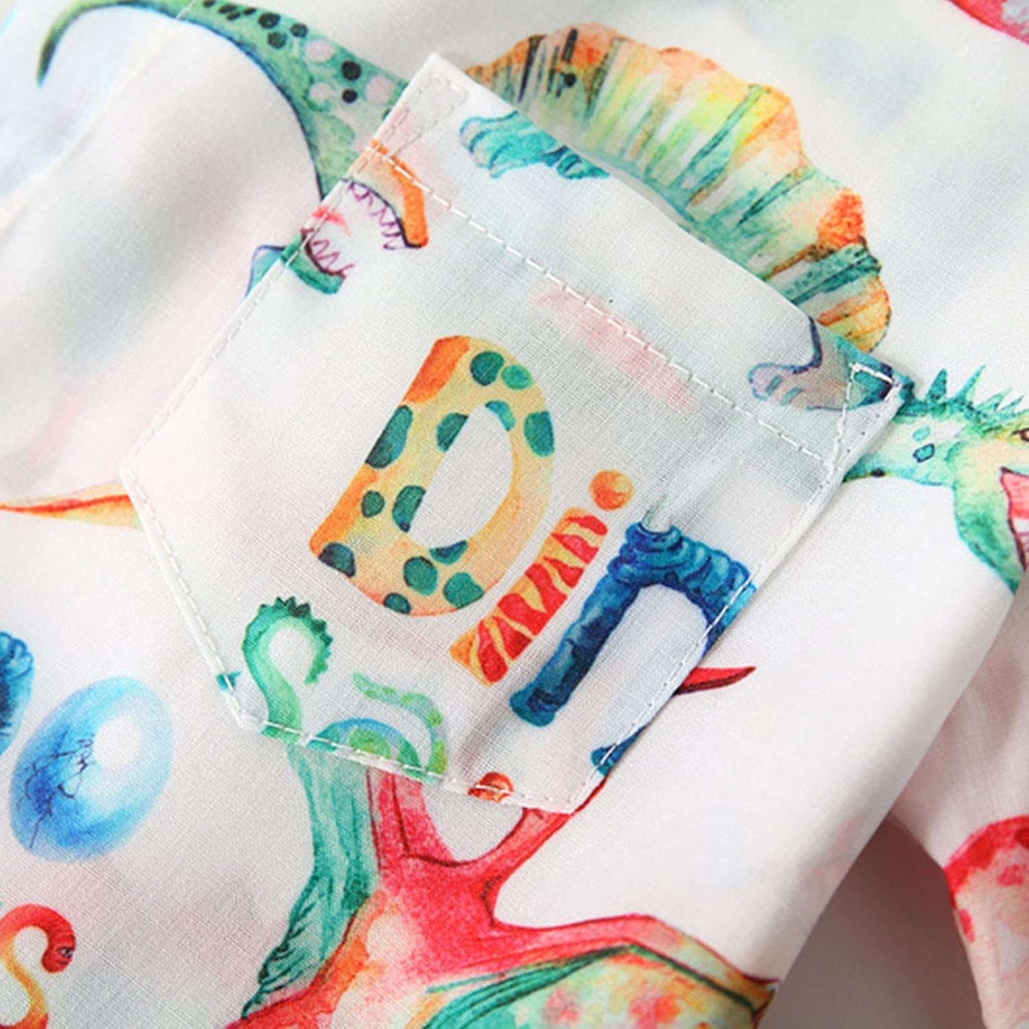 Children Clothes Set Boys Dinosaur Shirt Shorts Set Children'S Short Sleeve Colorful Dinosaur Shirt (Green, 5-6 Years)