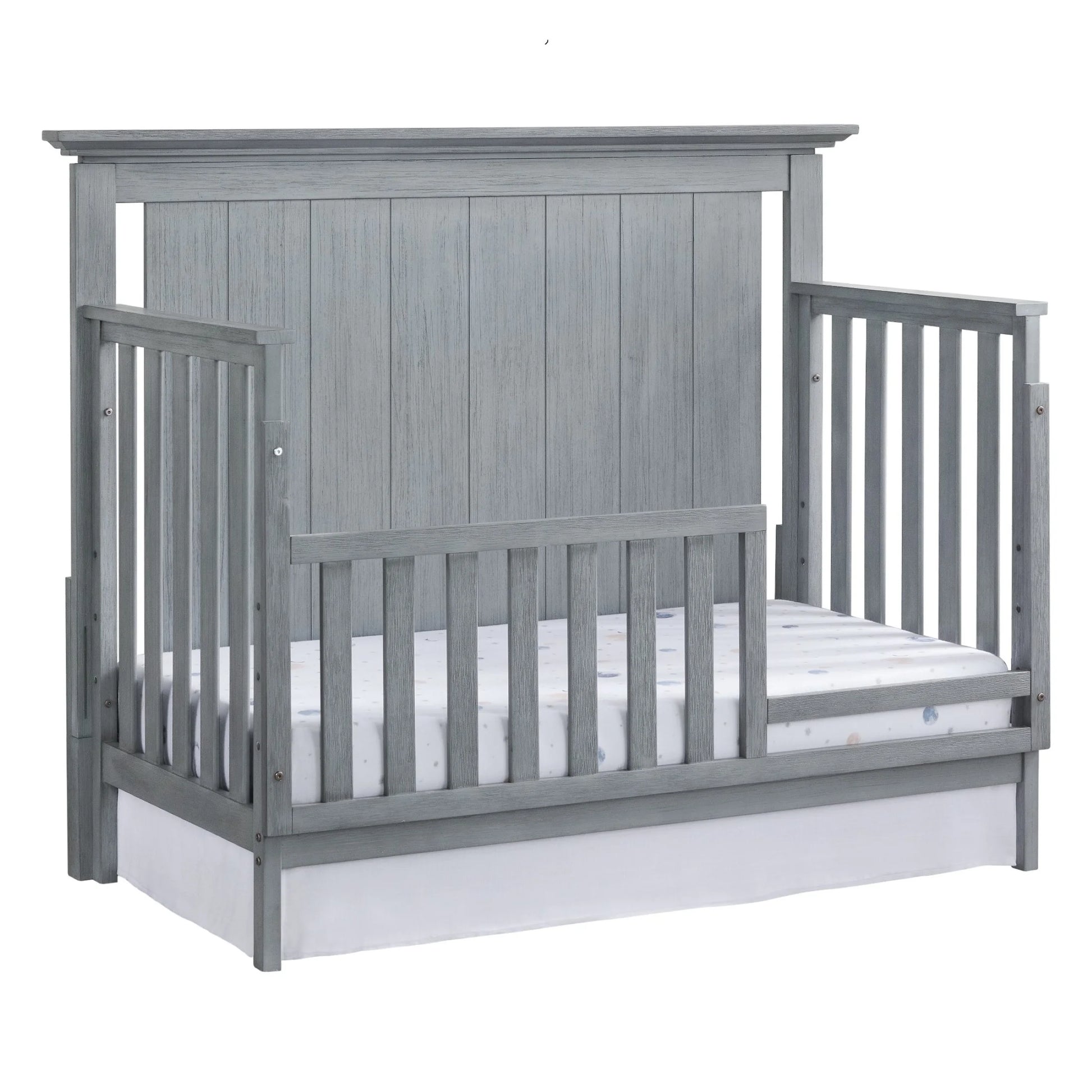 Langston 4-In-1 Convertible Crib, Graphite Gray, Wooden Crib