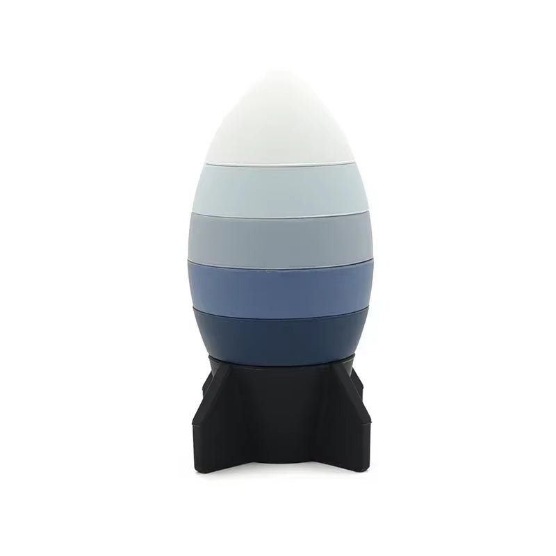 Silicone Rocket Stacking for Babies Silicone Toy Stacker Baby Toddler Toy Cpc Certification Montessori Toy