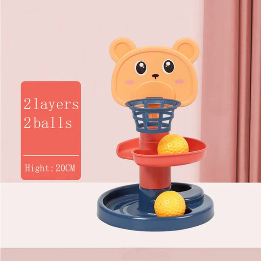 Montessori Educational Rolling Ball Toy for Baby Development and Stacking Activities