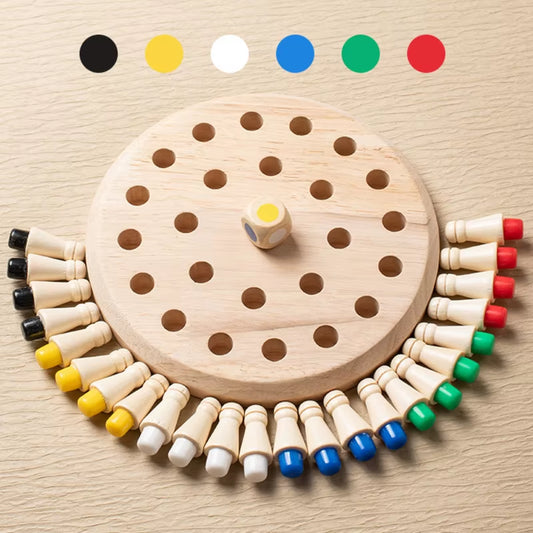 Wooden Memory Match Stick Chess Color Game Board Puzzles Montessori Educational Toy Cognitive Ability Learning Toys for Children