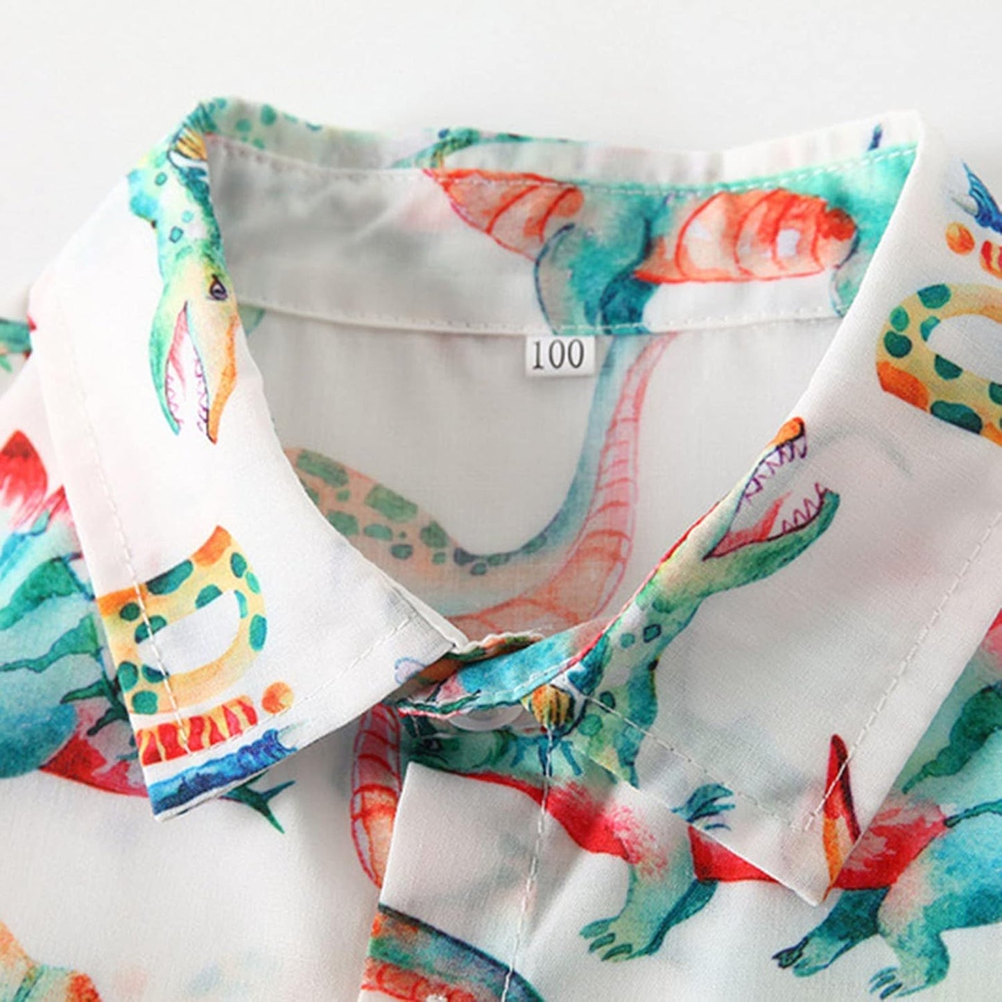 Children Clothes Set Boys Dinosaur Shirt Shorts Set Children'S Short Sleeve Colorful Dinosaur Shirt (Green, 5-6 Years)