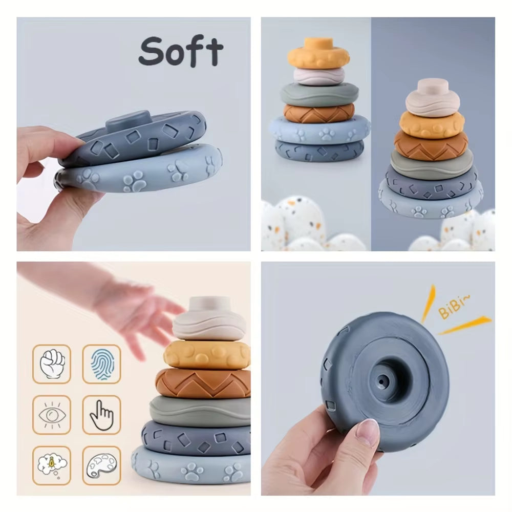 Baby Montessori Sensory Intellectual Development Set, Developing Fine Motor Skills, Koala Stacking Tower Learning Toys