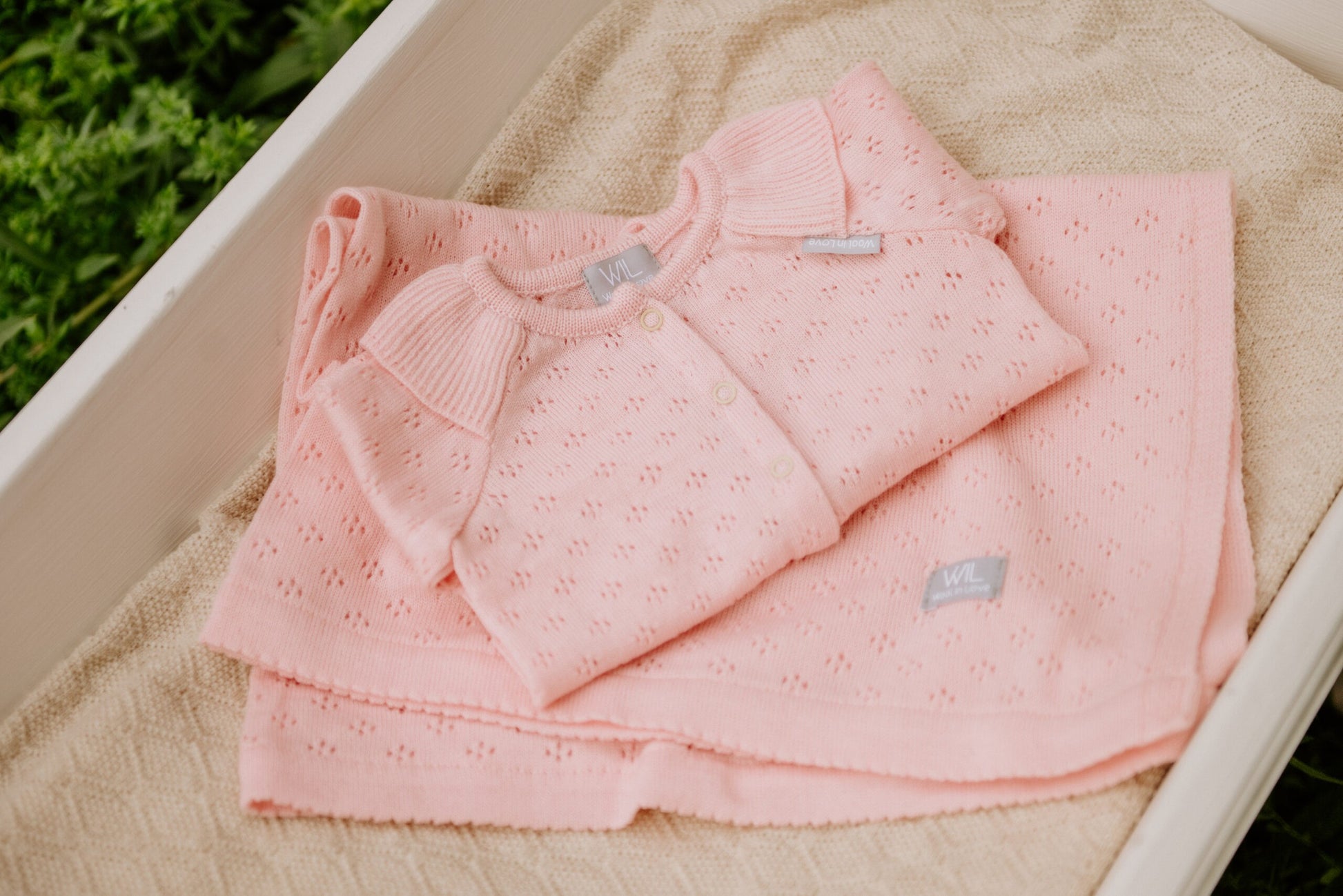 LOVE Gift Set For Baby - Blanket, Romper and Bonnet