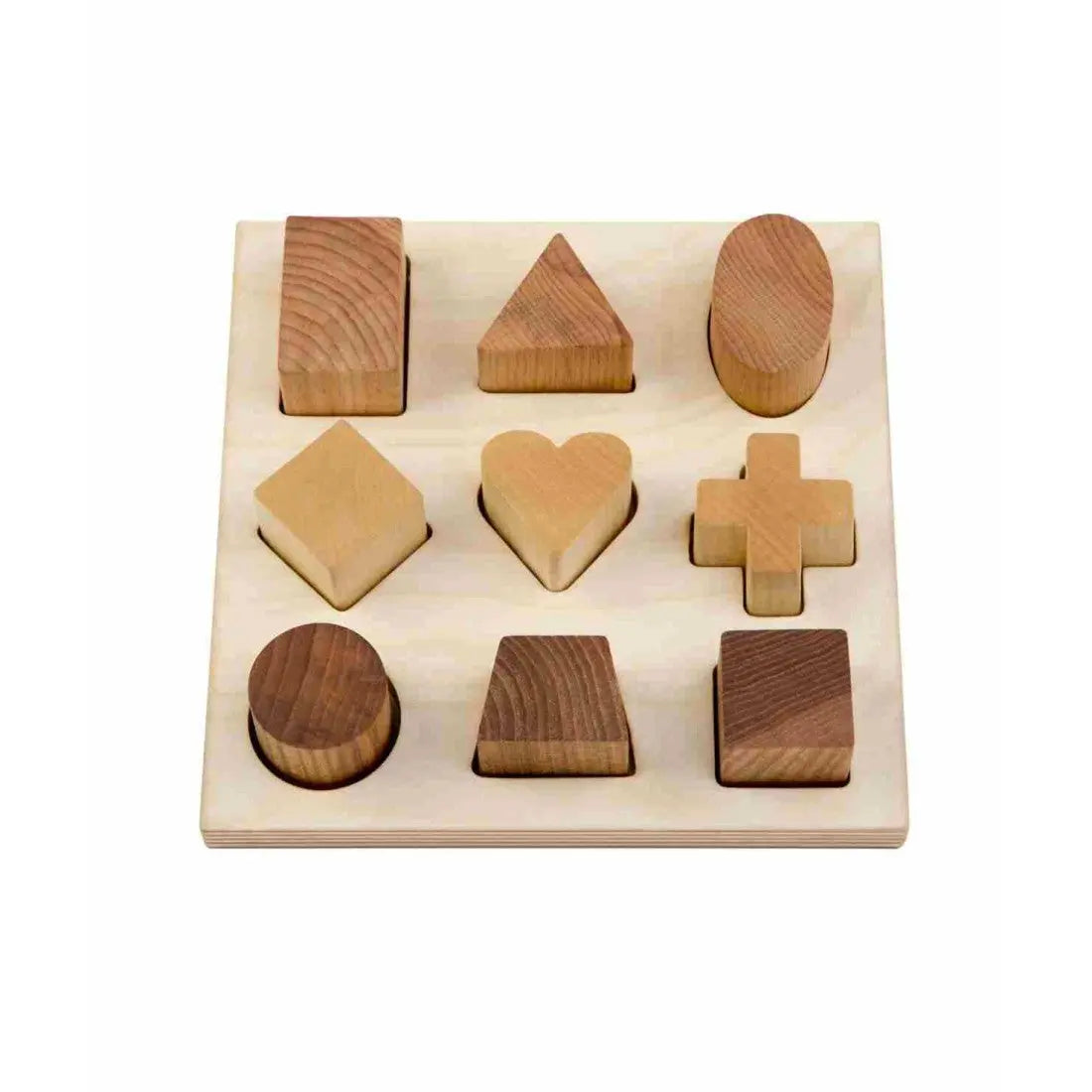 Shape Sorting Block Wooden Shape Sorting Blocks | Natural Discovery Edition - - HelloLoomi