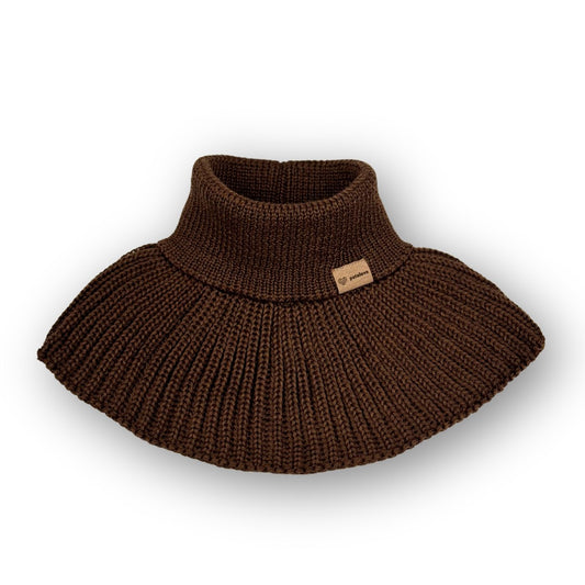 Winter Merino Wool Tube Scarf for Kids - Toffee
